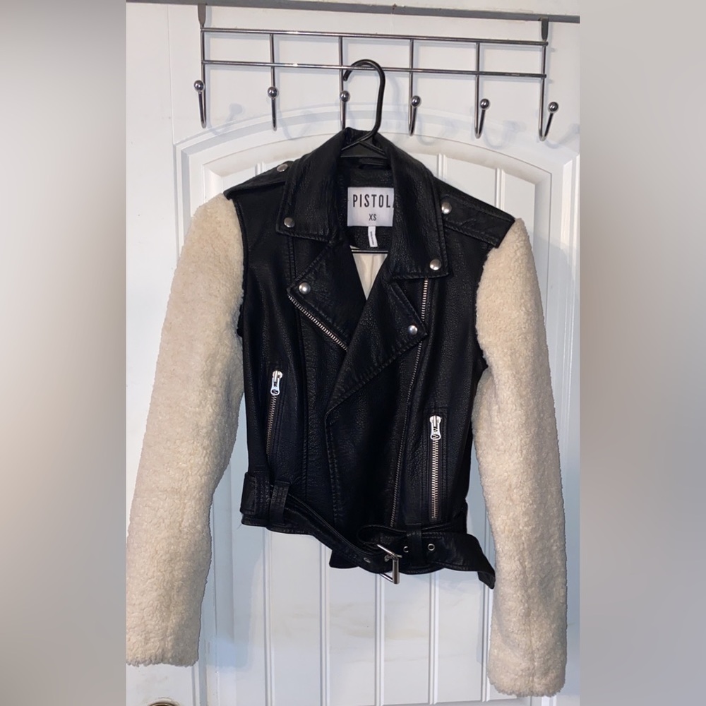 Pistola leather and wool jacket